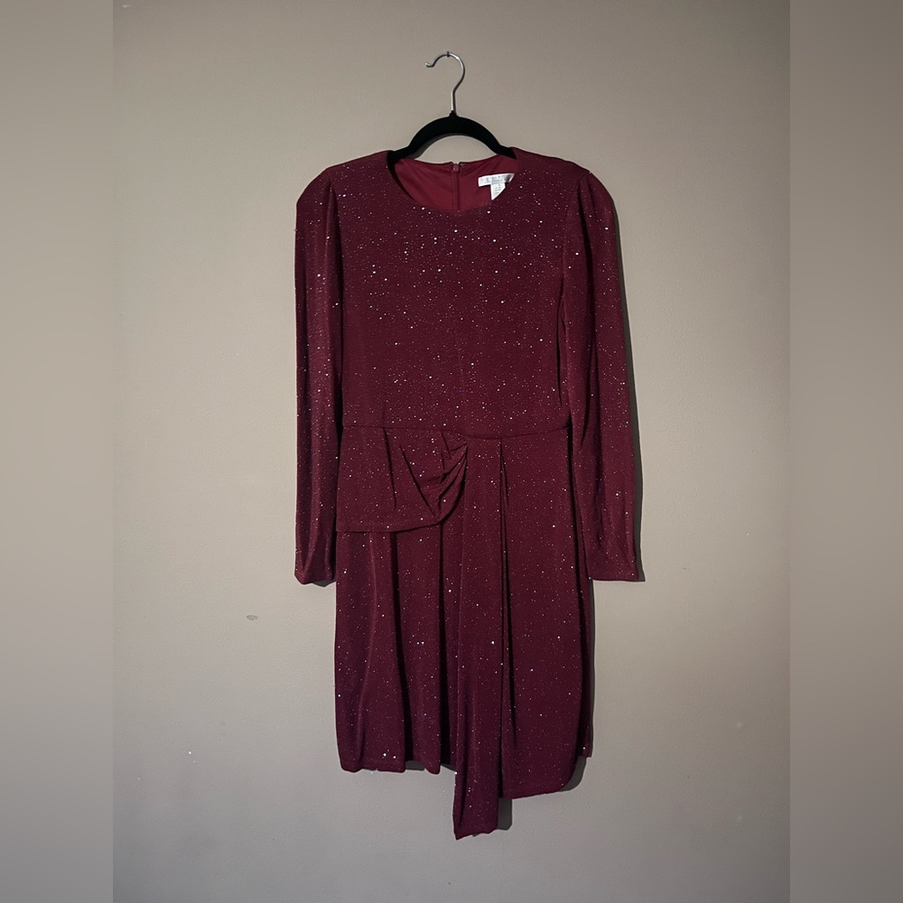 London Times Petites Elegant Burgundy Dress